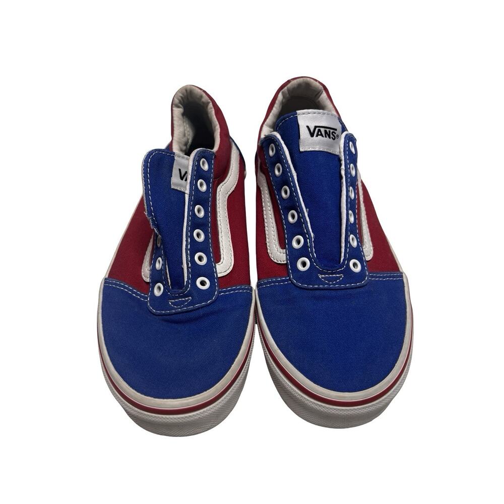 Vans Youth 5.5 Sneakers US Navy Red Canvas Checkerboard Skate Shoes 500714